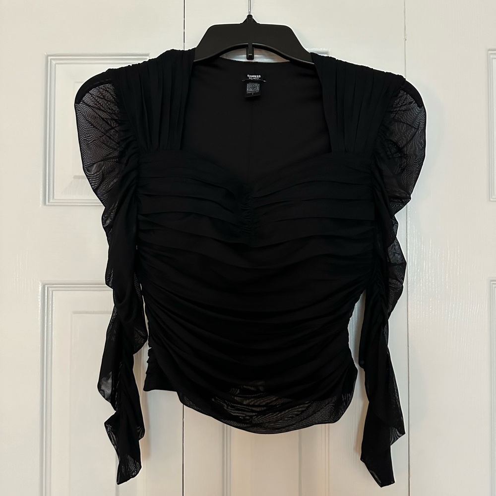 Express Sweetheart Mesh Crop Top